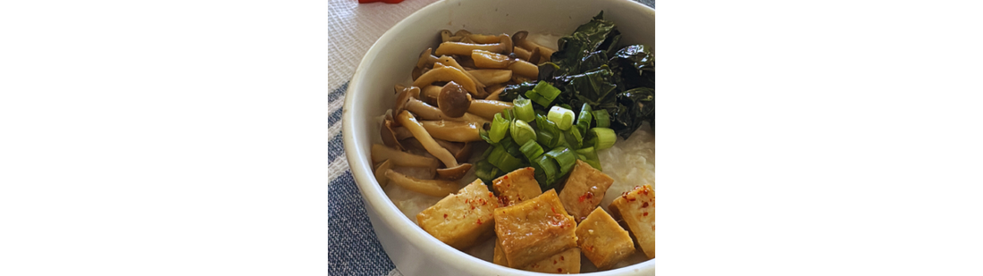 Dad's Jook with Miso MSG Mushrooms